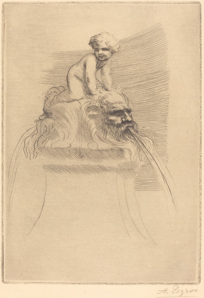Küçük Çeşme, Grotesklerde Oynayan Çocuk by Alphonse Legros