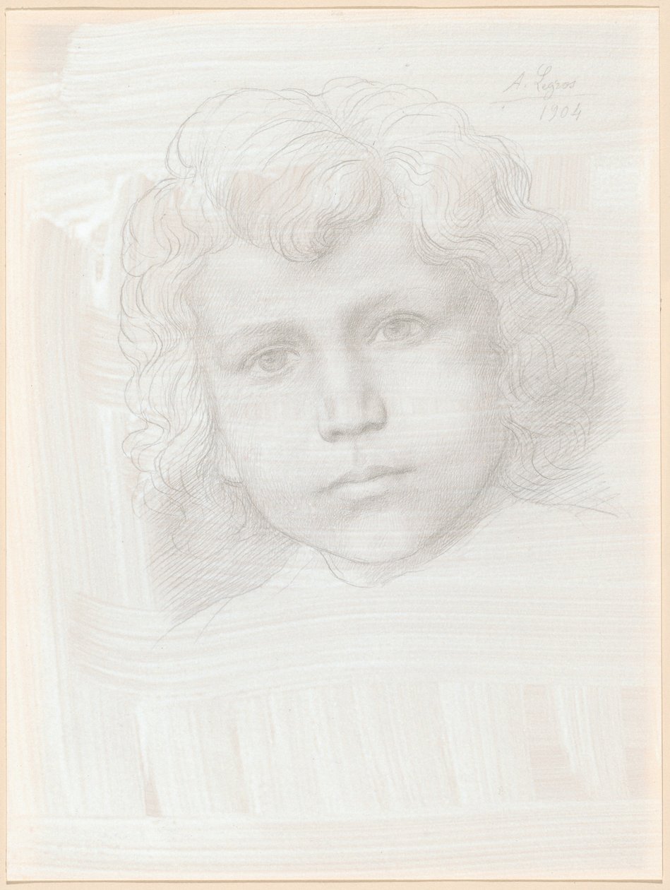 Aşk Tanrısı Çalışması (Kızın Başı) by Alphonse Legros