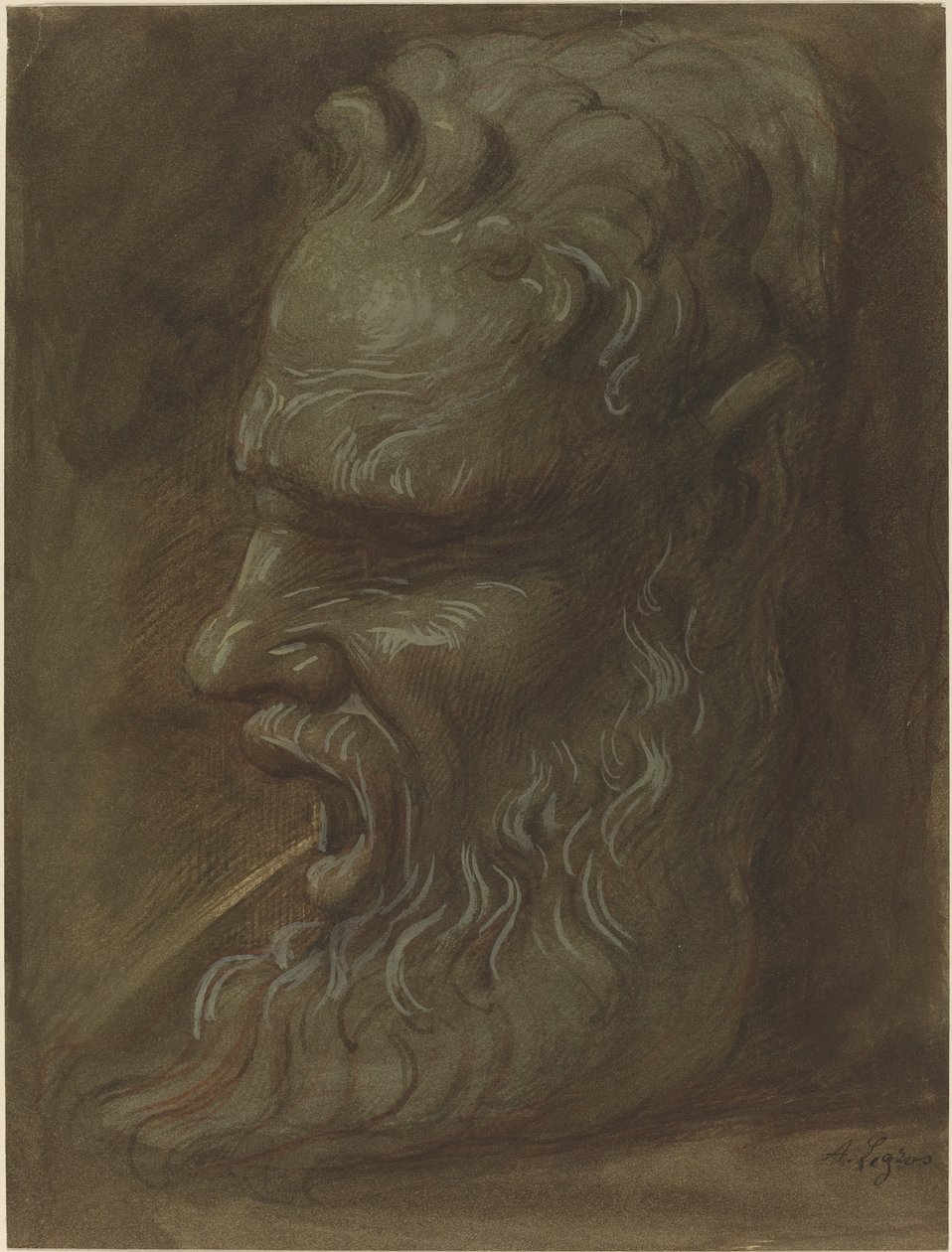 Maske Çalışması by Alphonse Legros