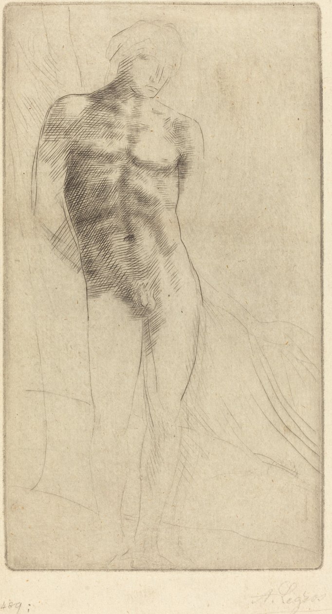 Nude Figür Çalışması Nue de Figure Etude. by Alphonse Legros