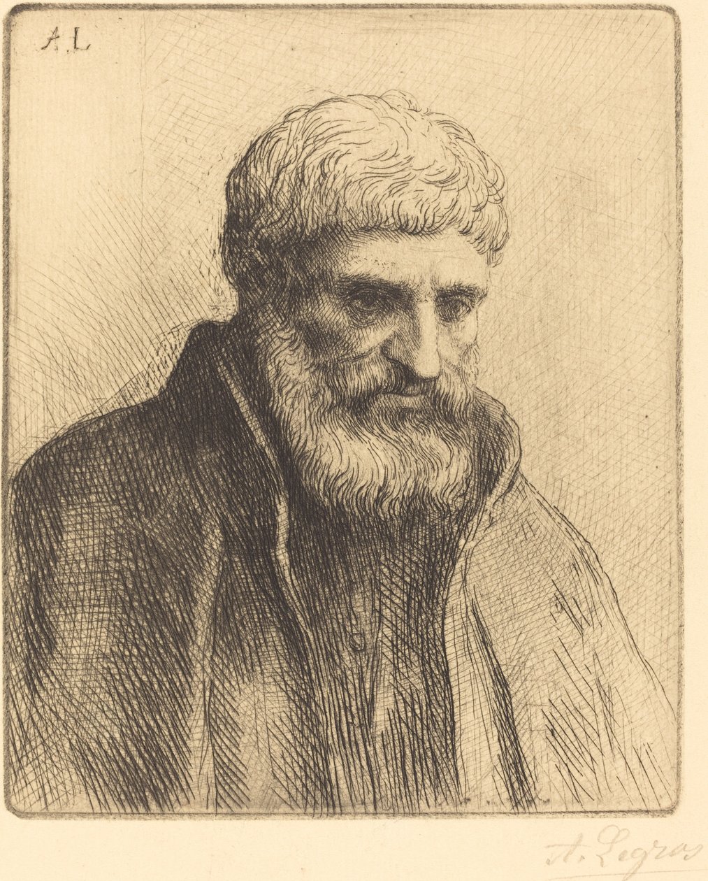Yaşlı Bir Adamın Çalışması Etude de vieillard. by Alphonse Legros