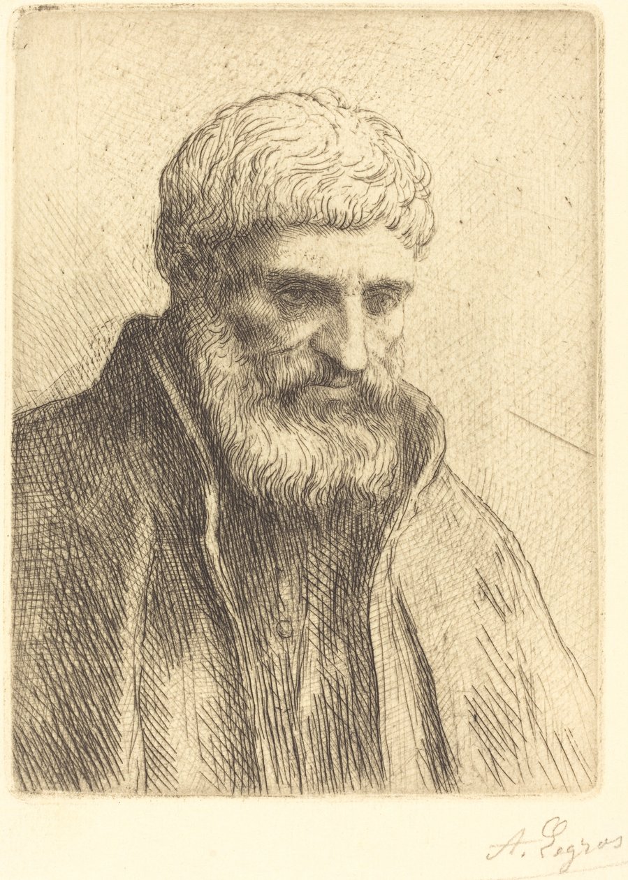 Yaşlı Bir Adamın Çalışması Etude de vieillard. by Alphonse Legros