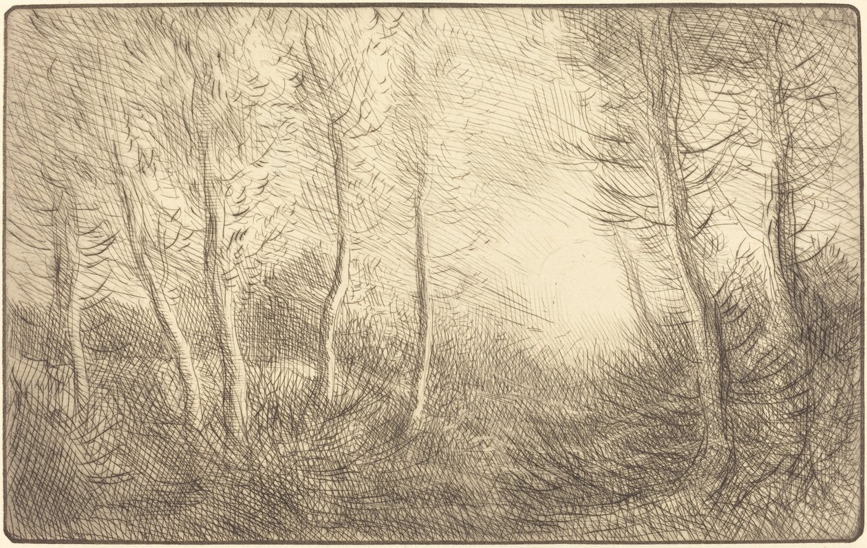 Gün Doğumu, Clamart Ormanı Gün Doğumu, Clamart Ormanı. by Alphonse Legros
