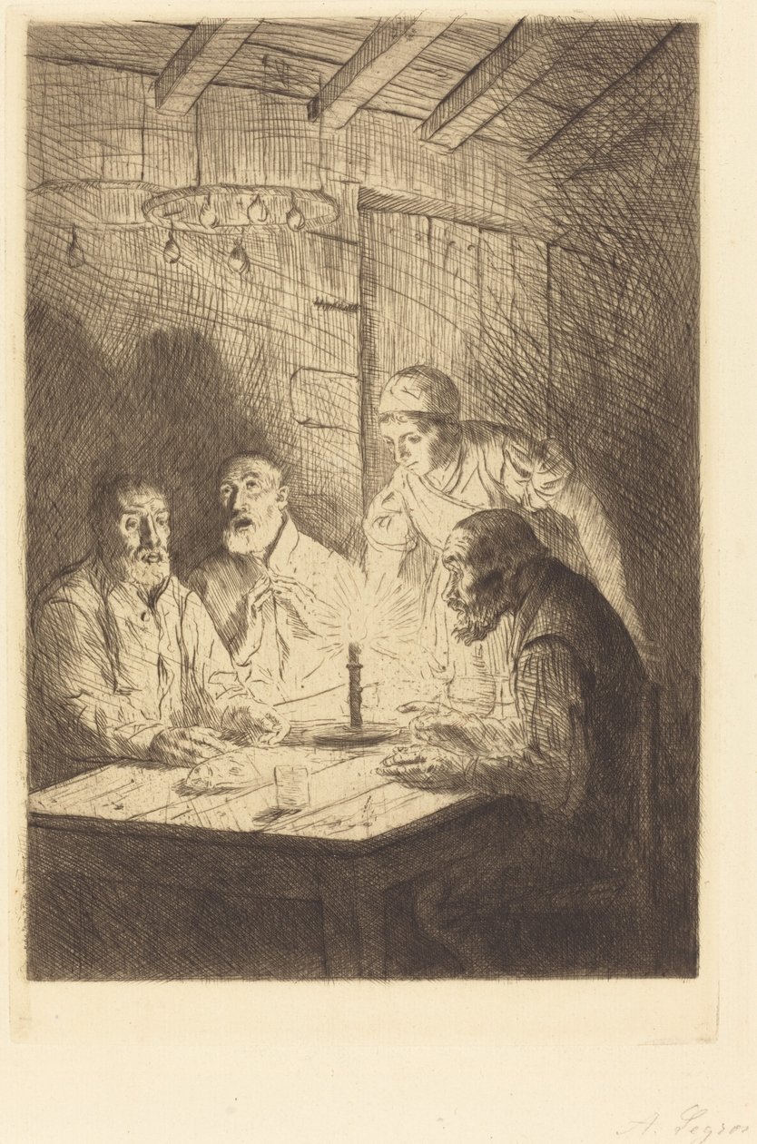 Yoksulların Akşam Yemeği, sefalette. by Alphonse Legros