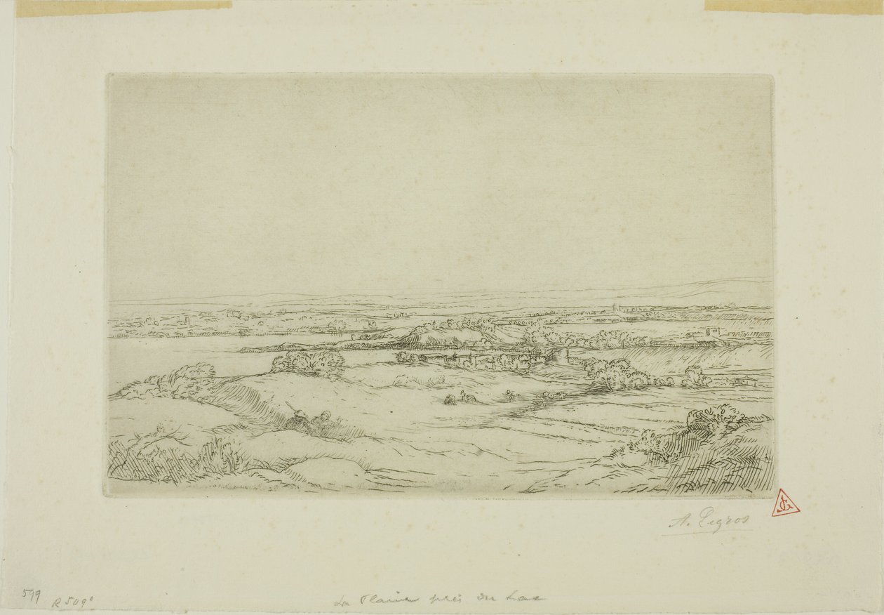 Gölün Yakınındaki Ova by Alphonse Legros