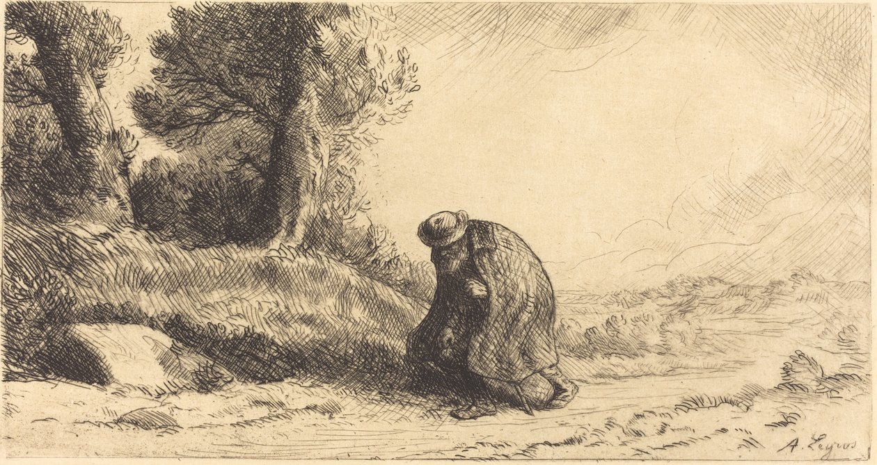 Vagabond Bir Şeritte Hareket Etmek Bir şerit boyunca hareket eden bir serseri. by Alphonse Legros