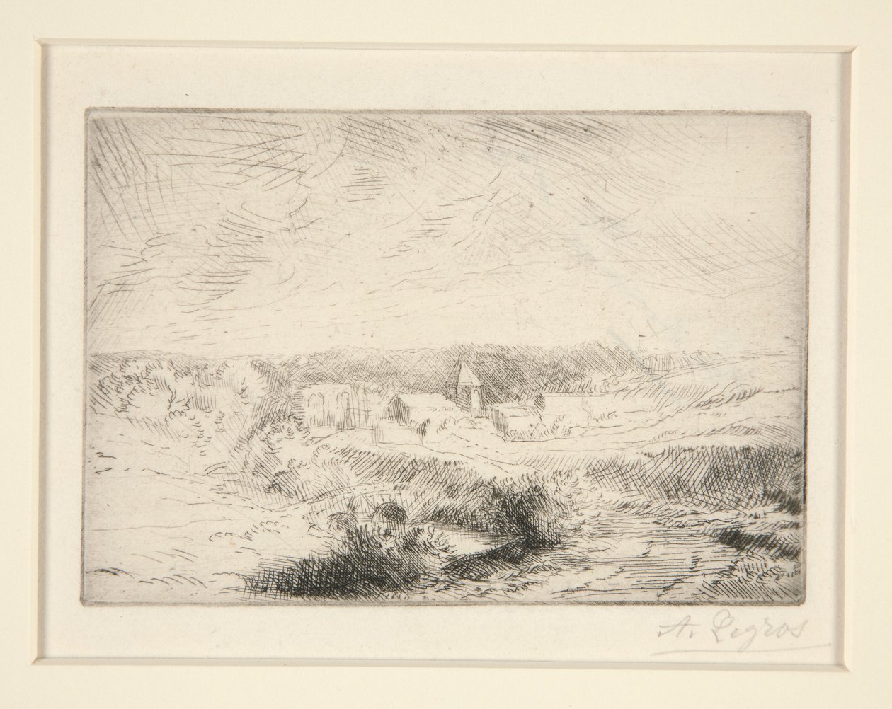 Village de Wimille, pres Boulogne (Boulogne yakınlarındaki Wimille Köyü) by Alphonse Legros
