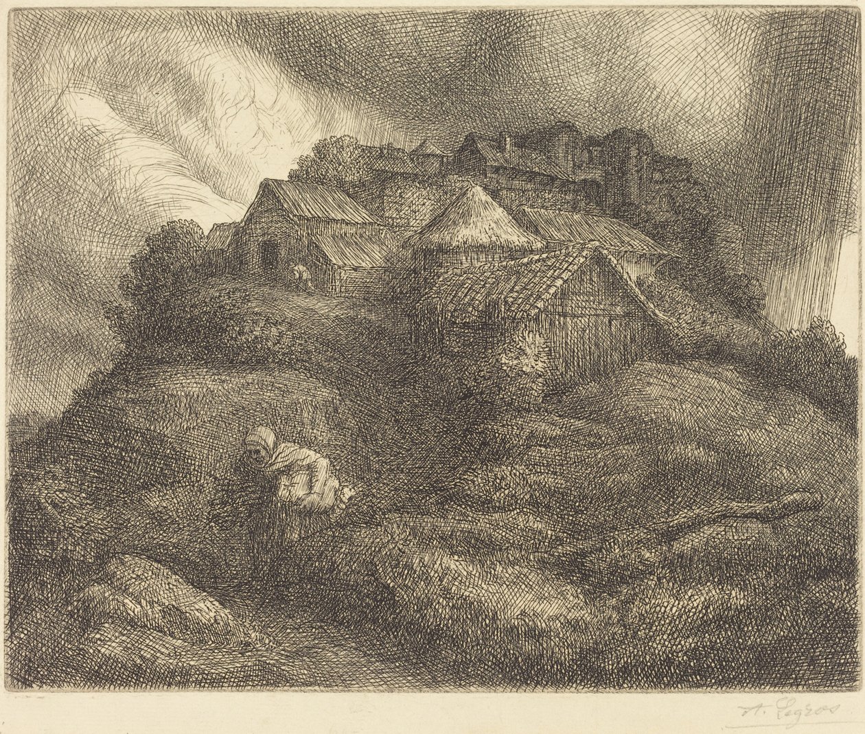 Bir Fırtına Sırasında Saint-Pierre Köyü Saint-Pierre Köyü, Fırtına Etkisi. by Alphonse Legros