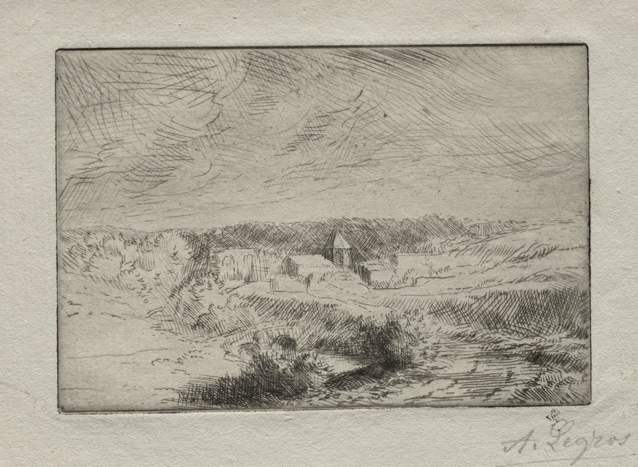 Boulogne yakınlarındaki Wimille Köyü by Alphonse Legros