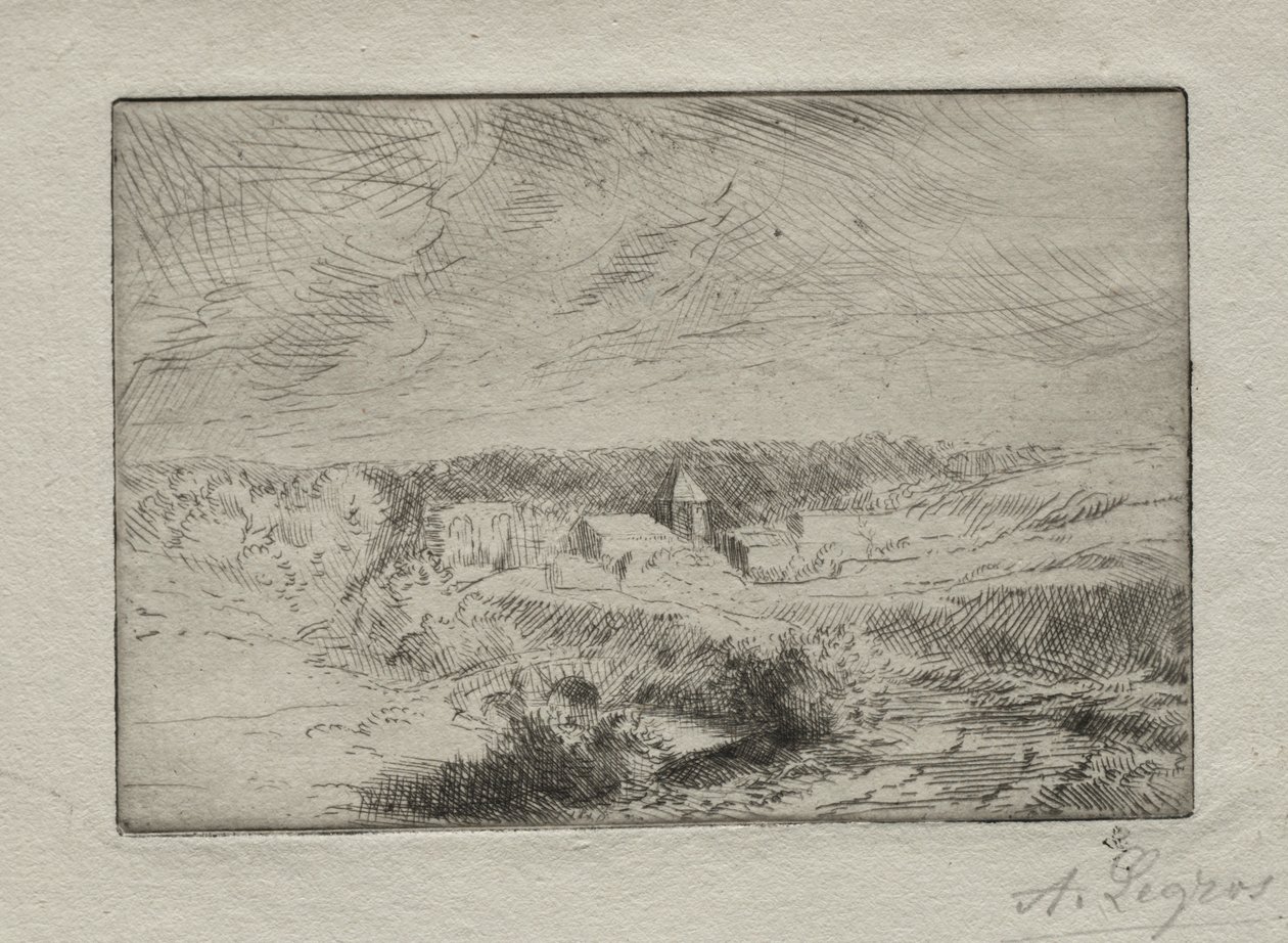 Boulogne yakınlarındaki Wimille Köyü. by Alphonse Legros