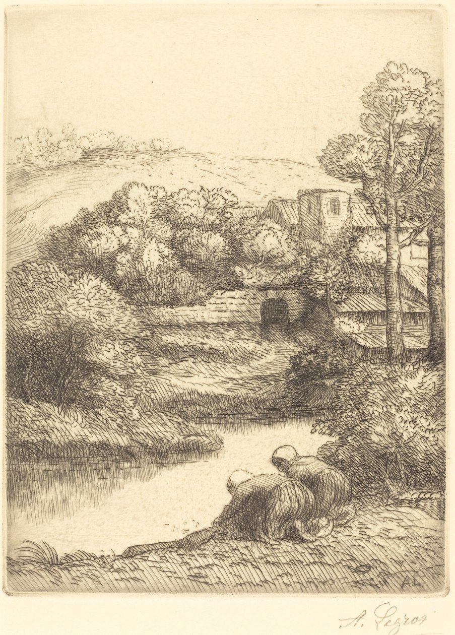 "Yıkayıcı Kadınlar" olarak adlandırılan çamaşırhane by Alphonse Legros