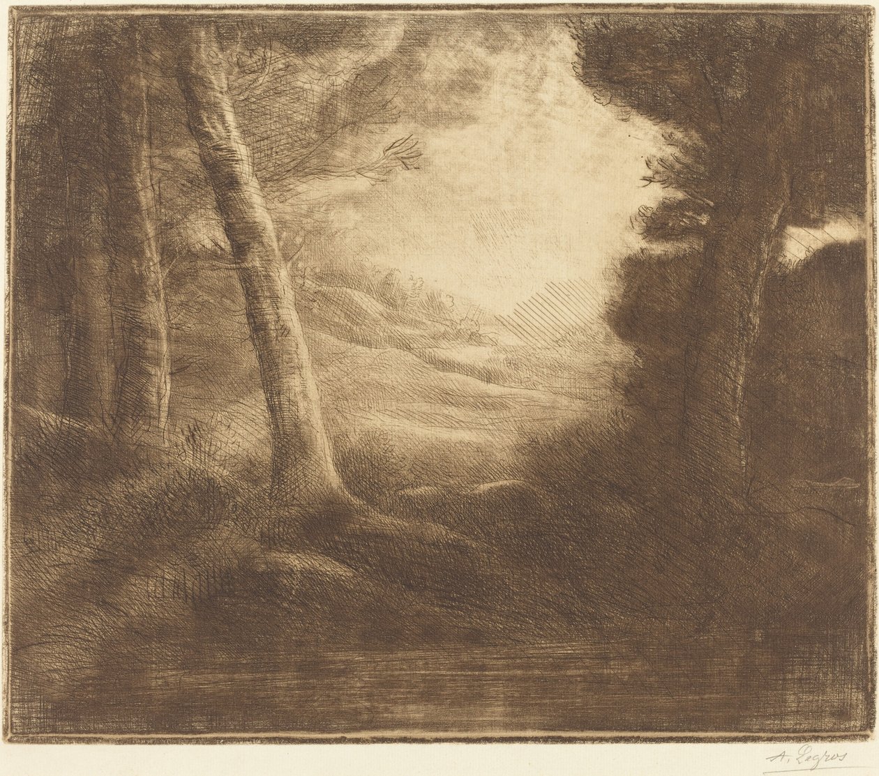 Sabah Işığıyla Suyun Kıyısı Suyun Kıyısında Sabah Etkisi. by Alphonse Legros