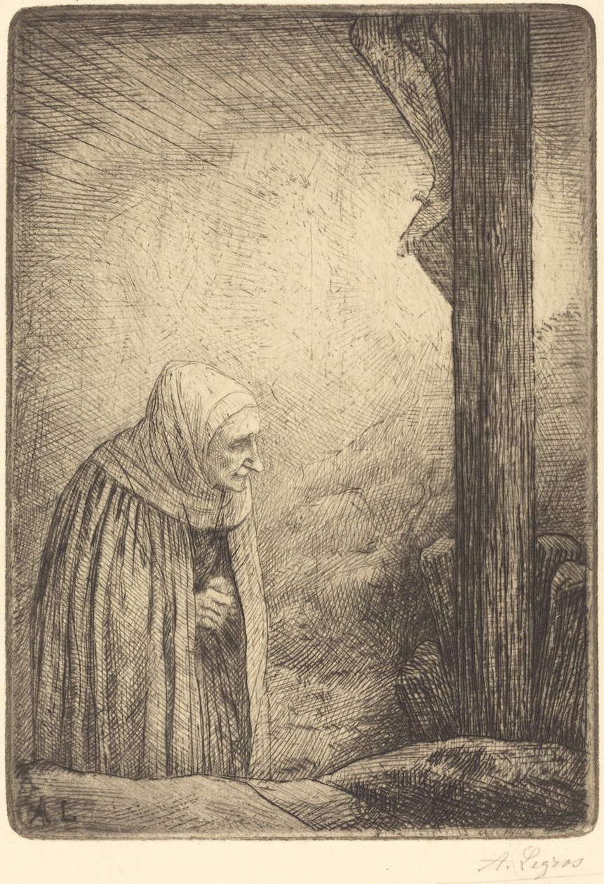 Haçın dibindeki kadın Femme au calvaire. by Alphonse Legros