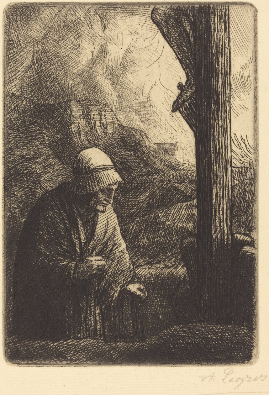 Haçın dibindeki kadın Femme au calvaire. by Alphonse Legros