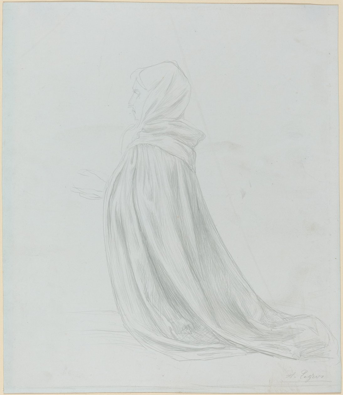 Pelerinli kadın by Alphonse Legros