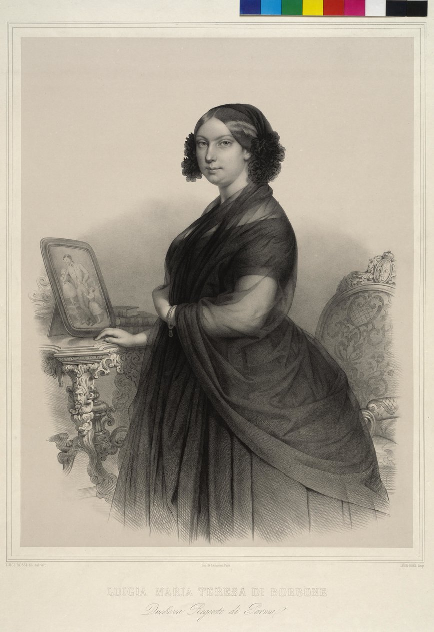 Fransa Prensesi Louisa (taş baskı) by Alphonse Leon Noel