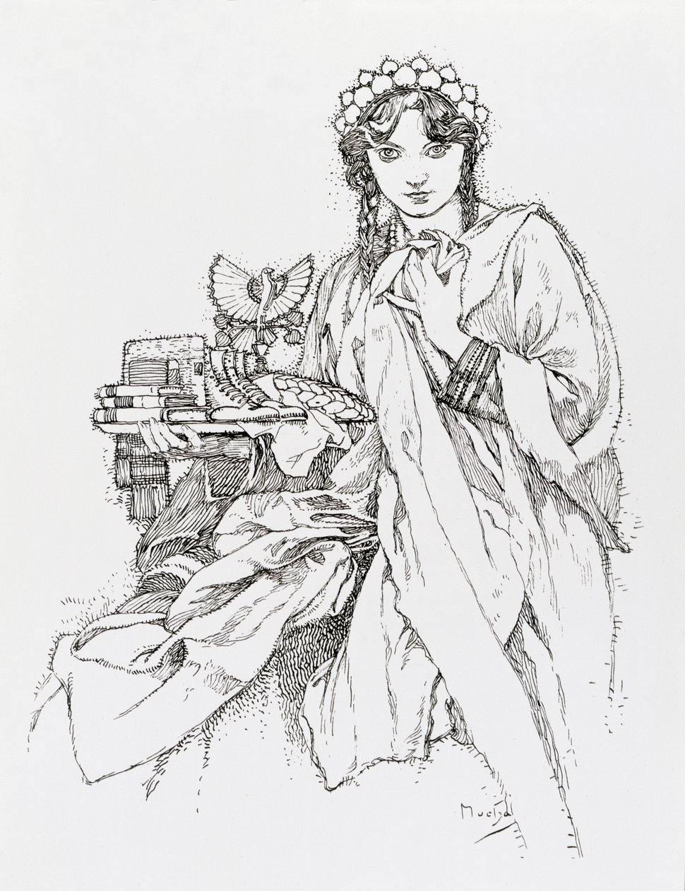 Ian Amos Komensky Lodge için reklam afişi by Alphonse Mucha