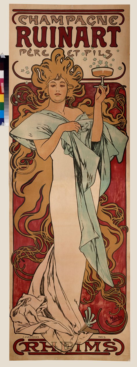 Ruinart şampanyası için reklam afişi. Alfons Maria Mucha (Alphonse Marie Mucha) Posteri by Alphonse Marie Mucha