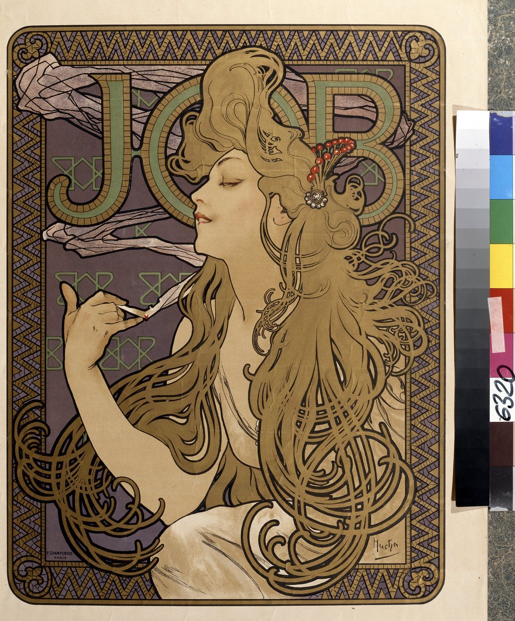 ""İş"" kağıt mendil için reklam afişi. Alfons Maria Mucha