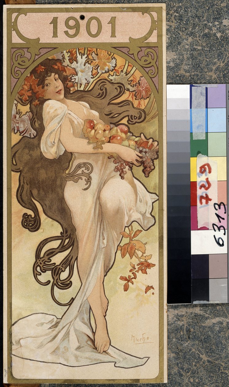 1901 yılı takvimi. Alfons Maria Mucha
