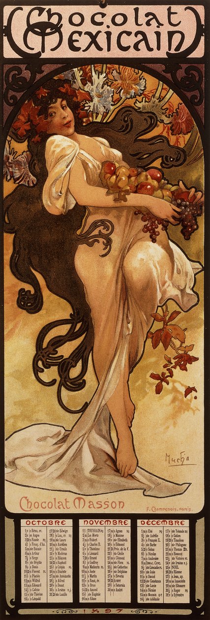 Çikolata Masson, 1897 by Alphonse Mucha