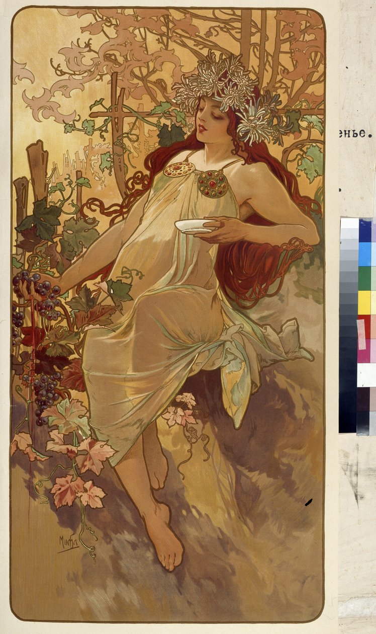 Sonbahar (dört mevsimde alegori dizisi). Alfons Maria Mucha