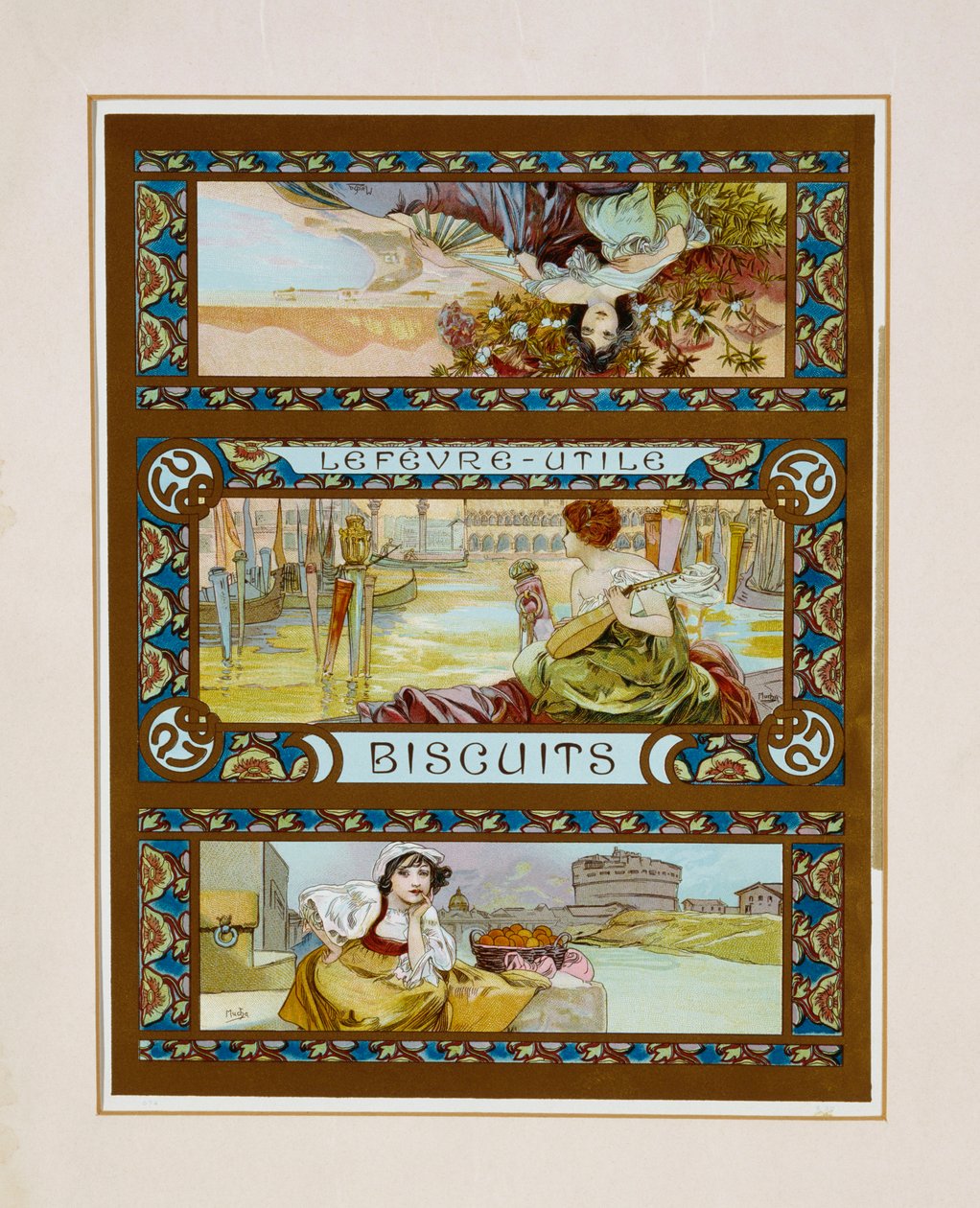 Lefevre-Utile, Çerezler, c.1910 by Alphonse Mucha