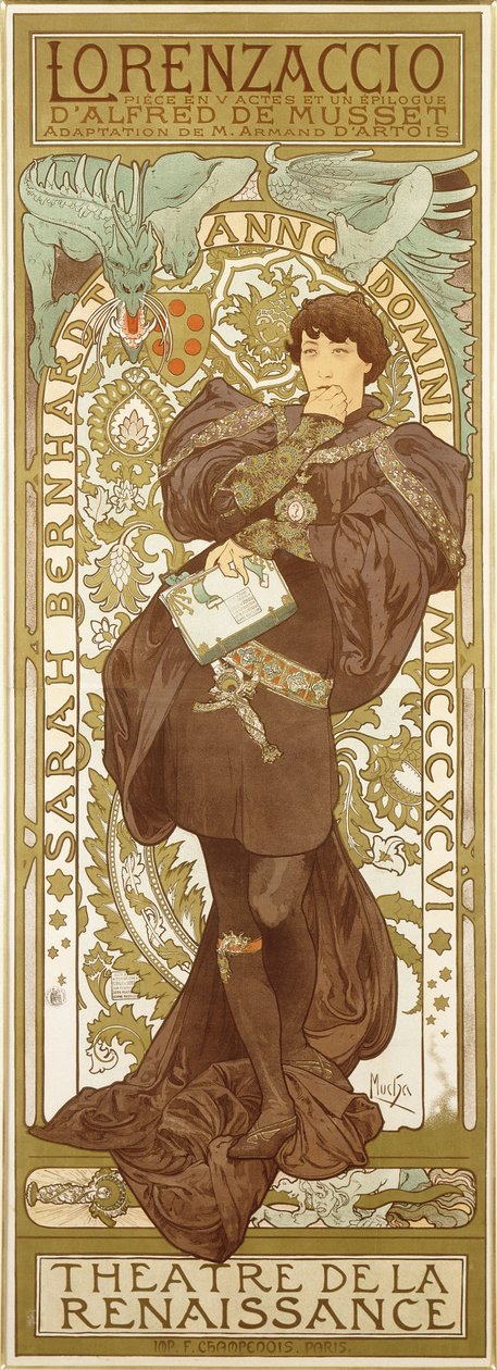 Lorenzaccio, rolündeki Sarah Bernhardt