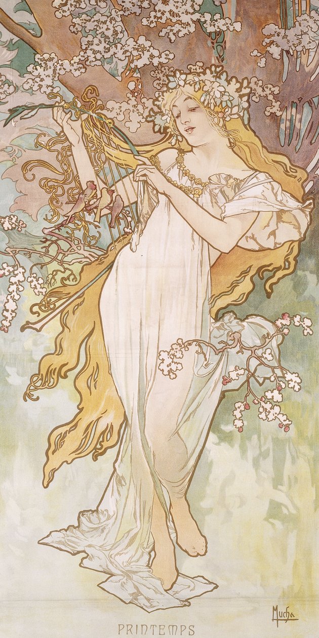 Bahar; Bahar, c.1896 by Alphonse Mucha