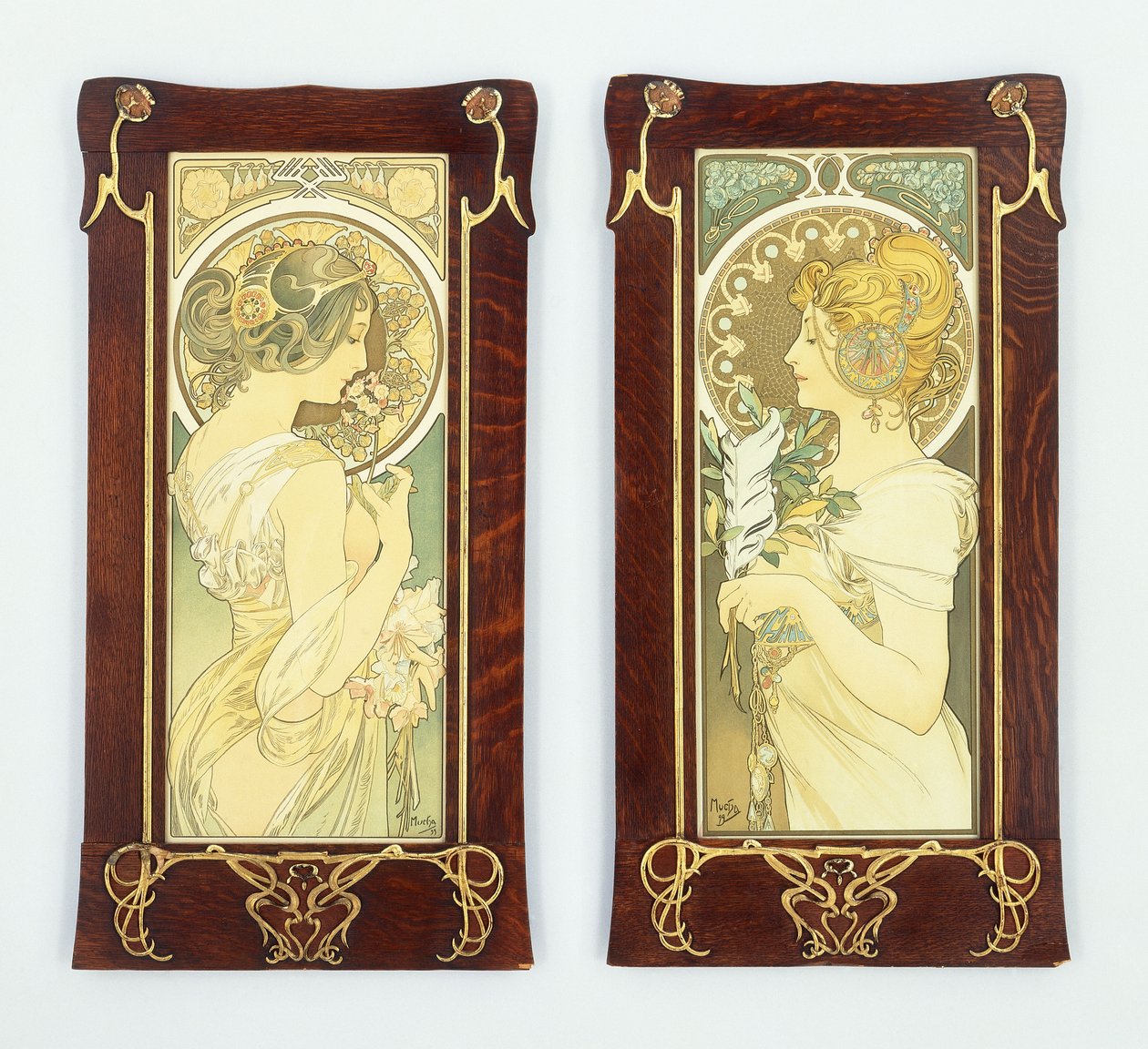 Primrose ve Tüy; Bahar ve Tüy, 1899 by Alphonse Mucha