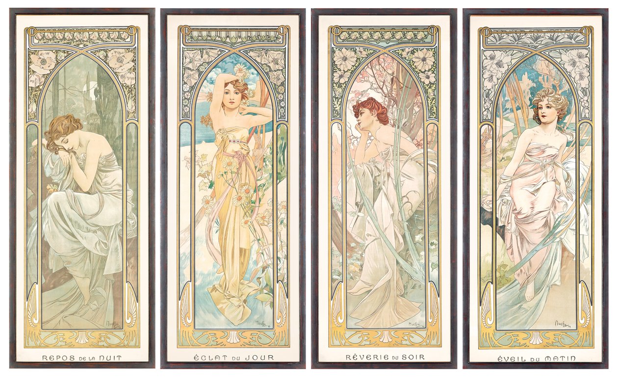 Günün Saatleri; günün saatleri by Alphonse Mucha