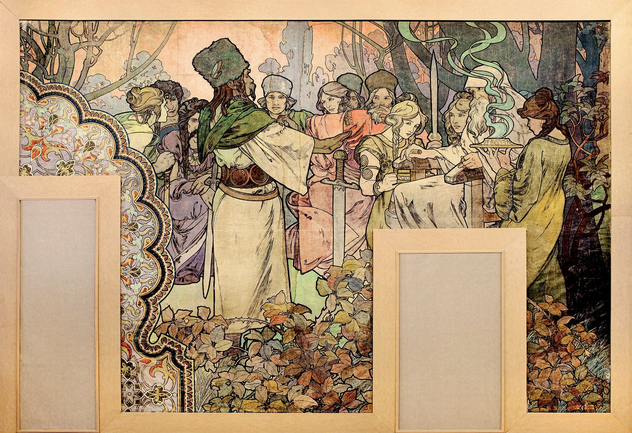 1900 Yılı Sergi Universelle için duvar resmi - Tablo Afons Marie Mucha (1860-1939) tarafından by Alphonse Mucha