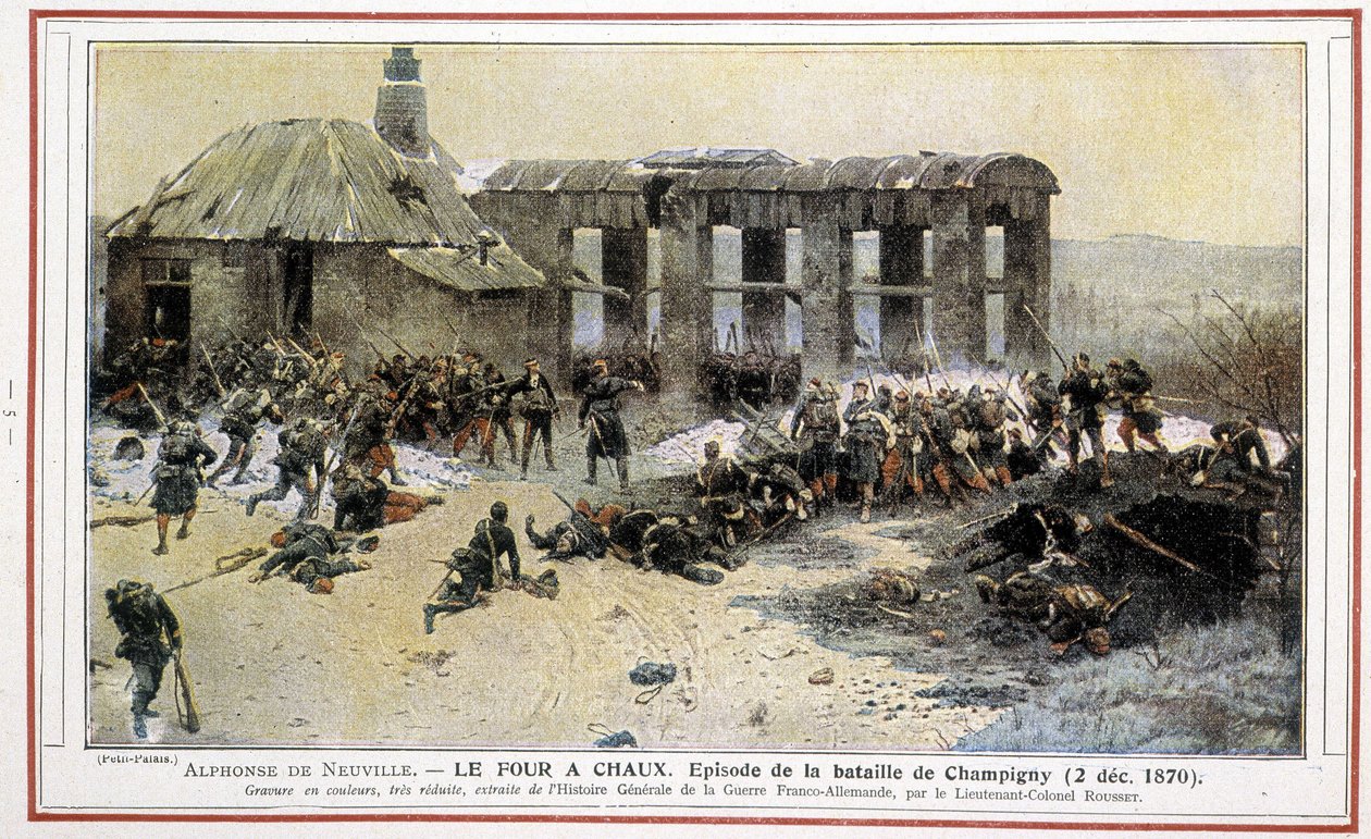 Chaux à Le fırın - Alphonse de Neuville tarafından Champigny Savaşı Bölüm (02/12/1870) Yarbay Rousset tarafından “Alman Franco Savaşının Genel Tarihi”nden oyulmuş. by Alphonse Marie de Neuville
