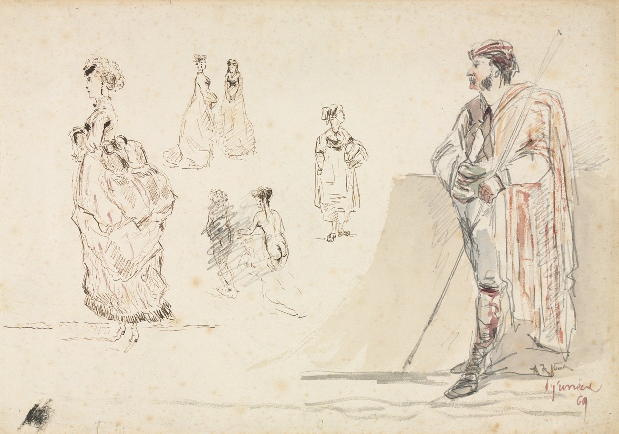 Figürlerin Eskizleri, 1869. by Alphonse Marie de Neuville