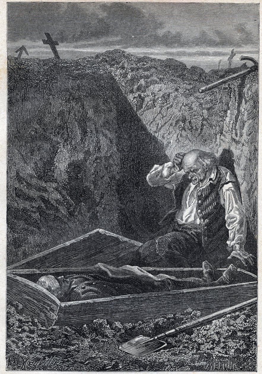 Mezarlıklar kendilerine verilenleri alırlar - Alphonse De Neuville (1835-1885) tarafından "Les sefiller - İkinci bölüm: Cosette", Victor Hugo (1802-1885) 1862 by Alphonse Marie de Neuville