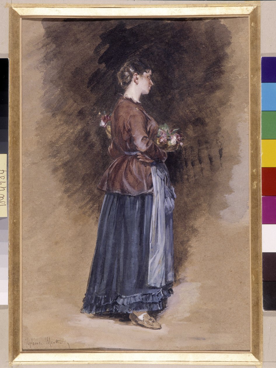 Çiçek sepetli çiftlik evi Resim Alphonse Moutte (1840-1913), cm 27x18 dimi Zorunlu söz: Koleksiyon kuruluşu Provence, Marsilya