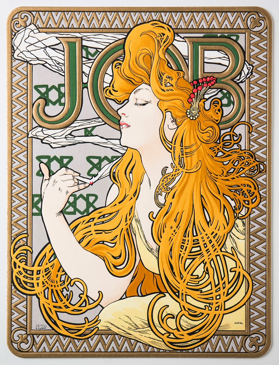 Kağıt mendil işi için reklam afişi, 1897. by Alphonse Mucha