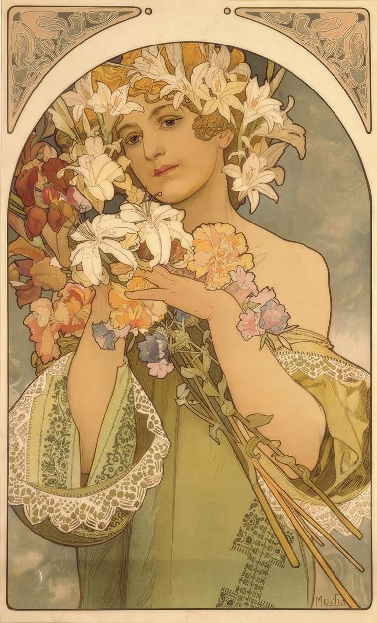 çiçek by Alphonse Mucha