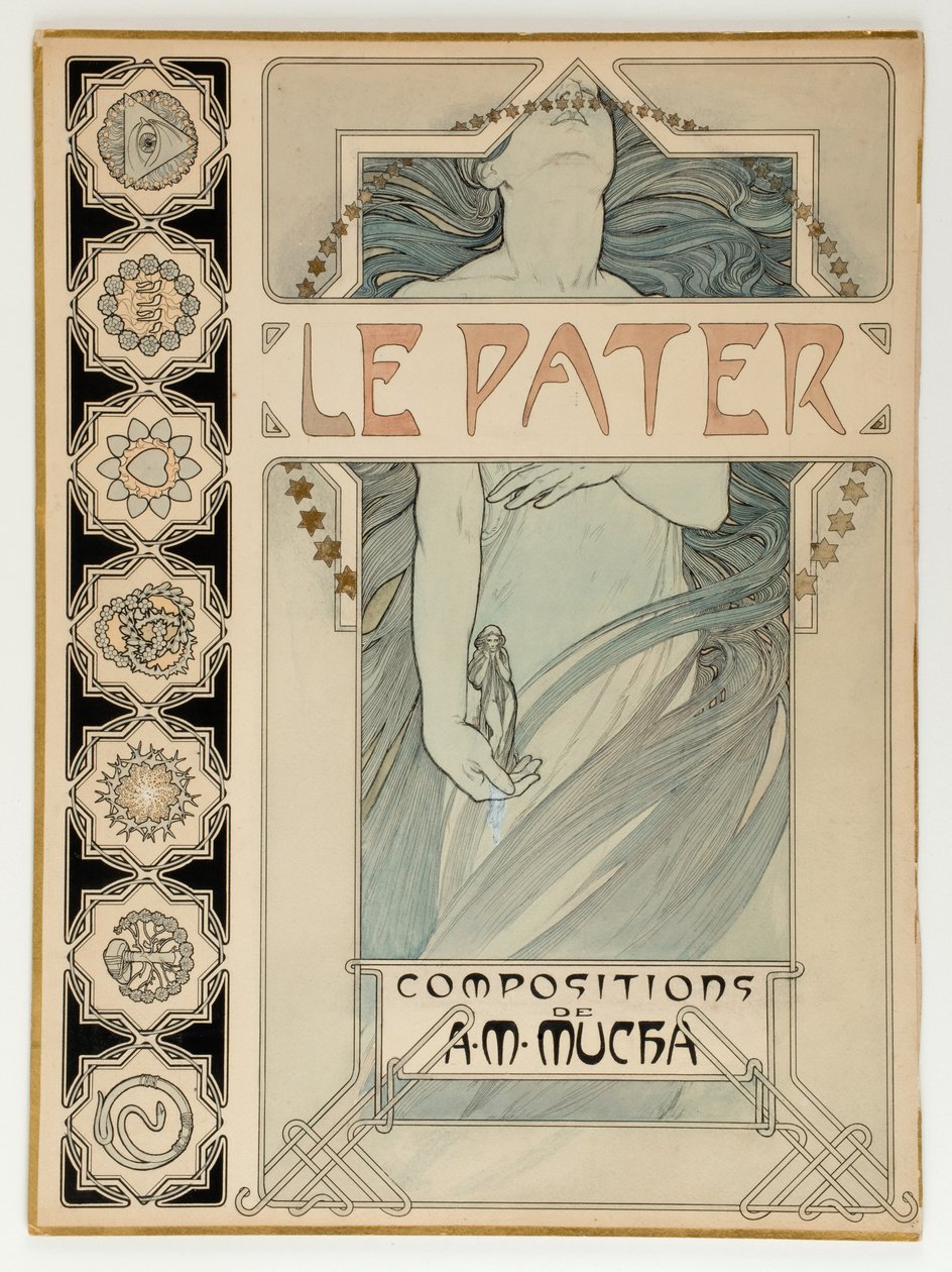 Resimli baskı Le Pater için Kapak Tasarımı by Alphonse Mucha
