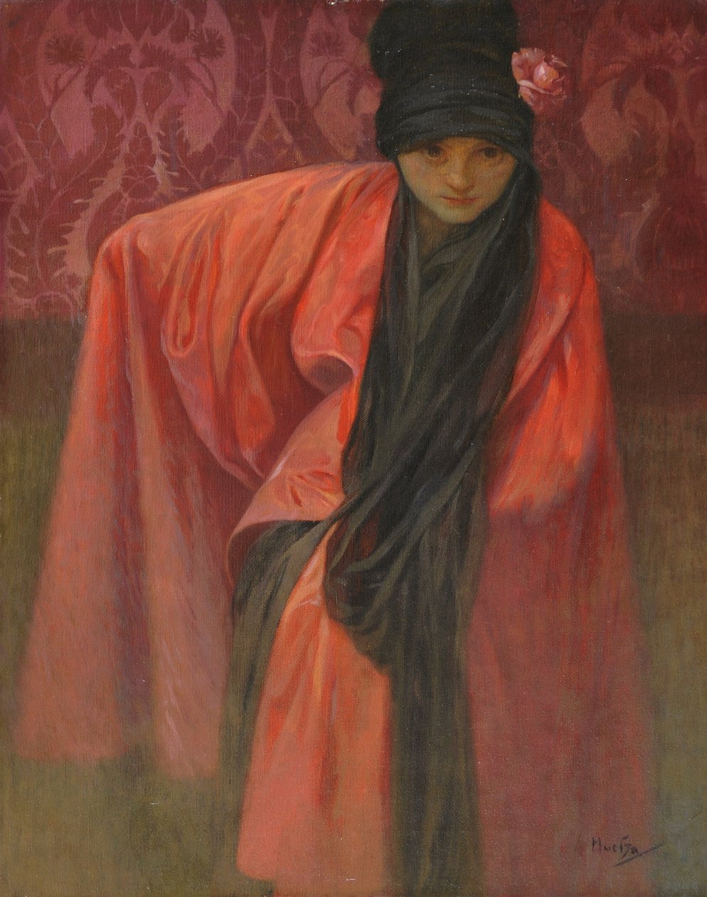 Kırmızılı Kız, c. 1914 by Alphonse Mucha