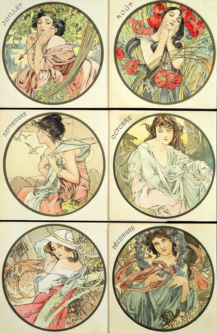 Temmuz Ağustos Eylül Ekim Kasım Aralık by Alphonse Mucha