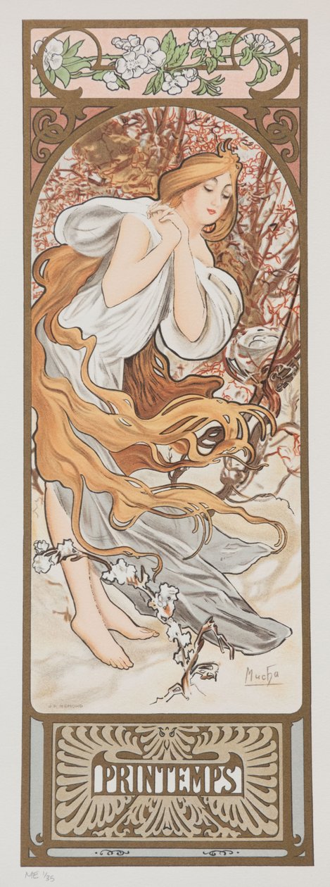 Mevsimler. Bahar, 1897. by Alphonse Mucha