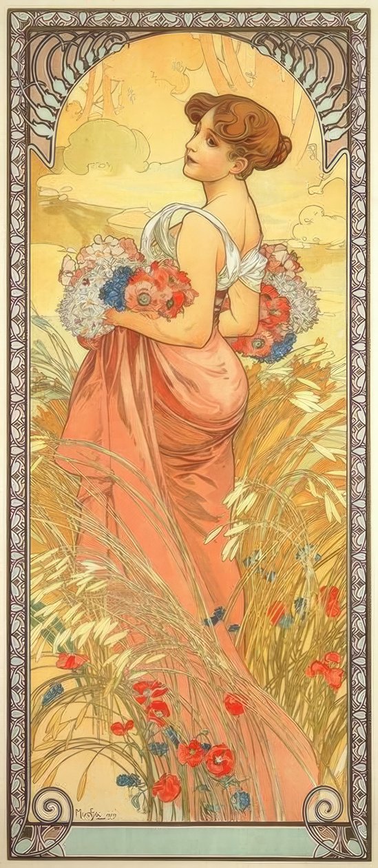 Yaz mevsimi by Alphonse Mucha