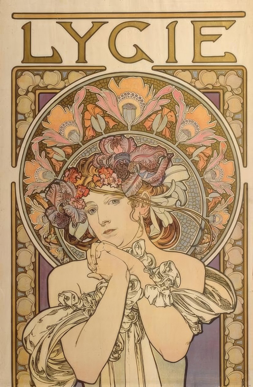 Lygie - Mucha tarafından dekoratif eserlerin çoğaltılması by Alphonse Mucha