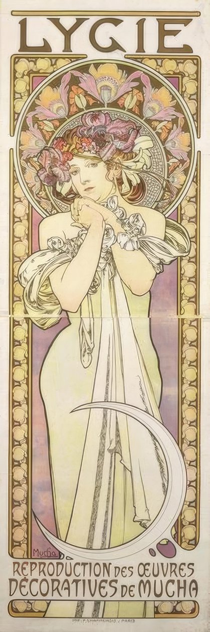 Lygie - Mucha tarafından dekoratif eserlerin çoğaltılması by Alphonse Mucha