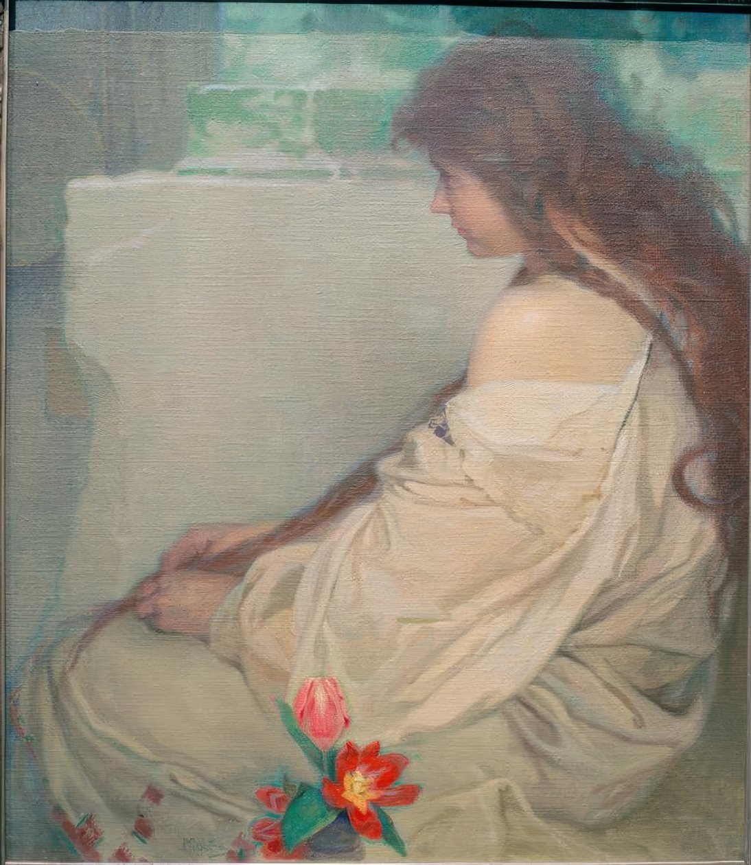 Lale ile kız by Alphonse Mucha