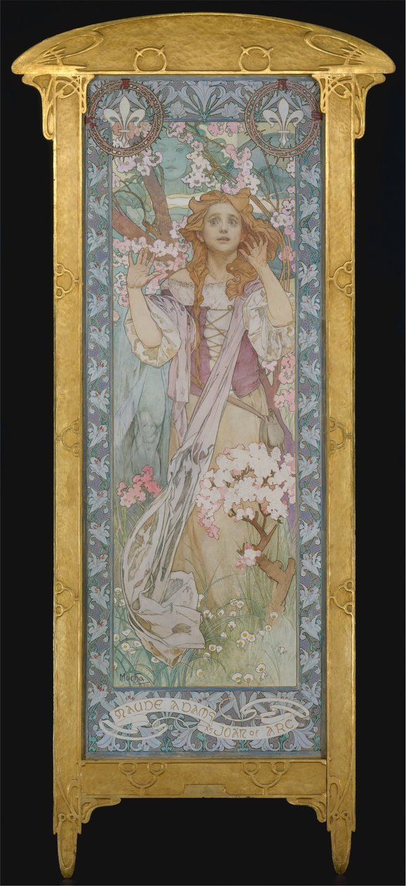 Maude Adams, Joan of Arc rolünde, 1909 by Alphonse Mucha