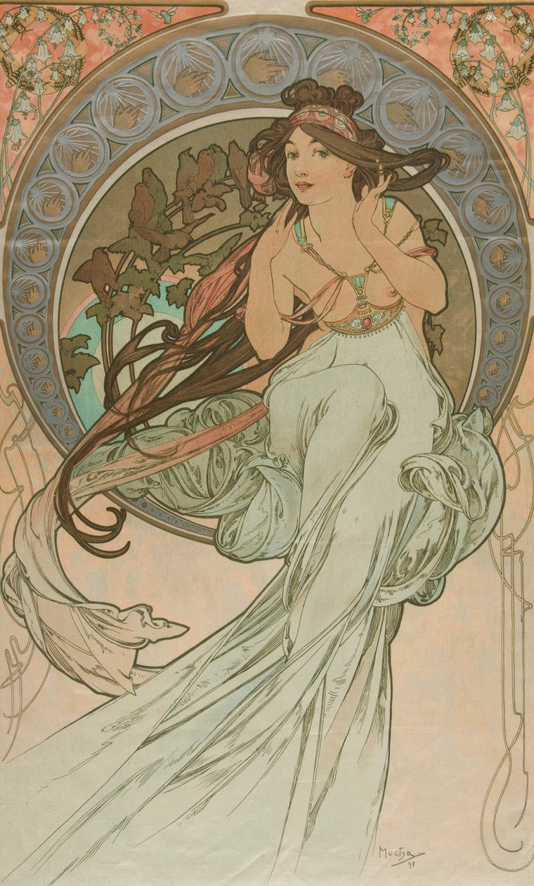 Sanattan Müzik, 1898 by Alphonse Mucha