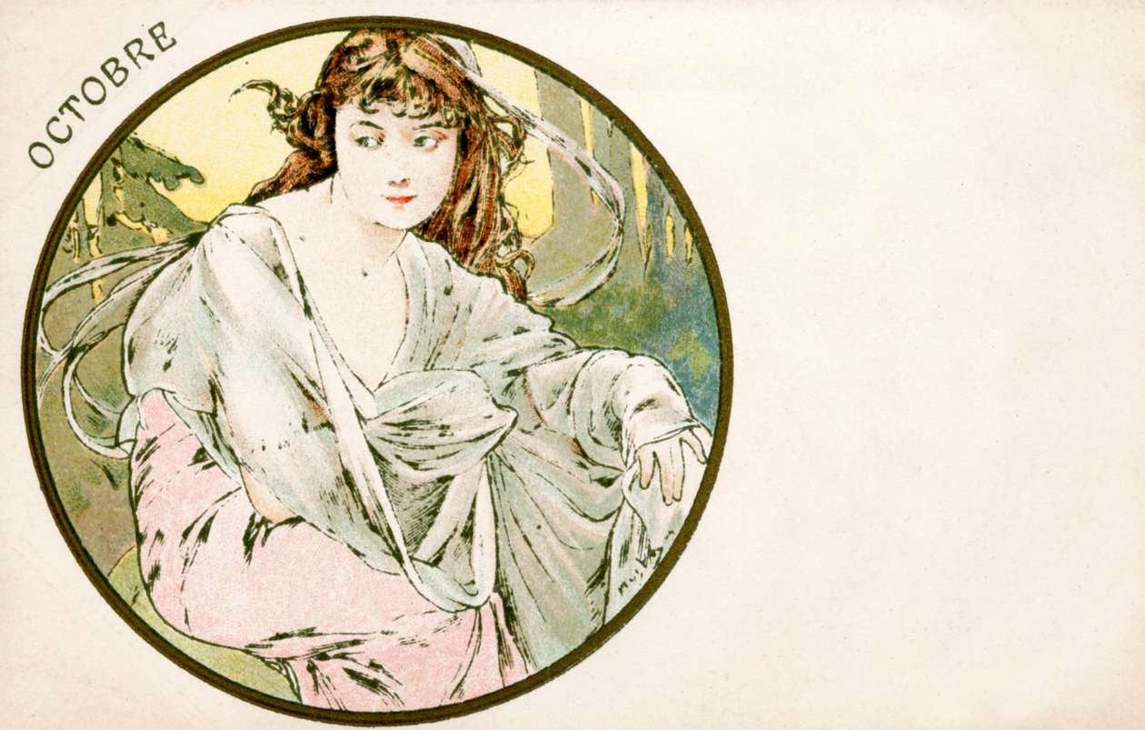 'Ekim', 1900 by Alphonse Mucha