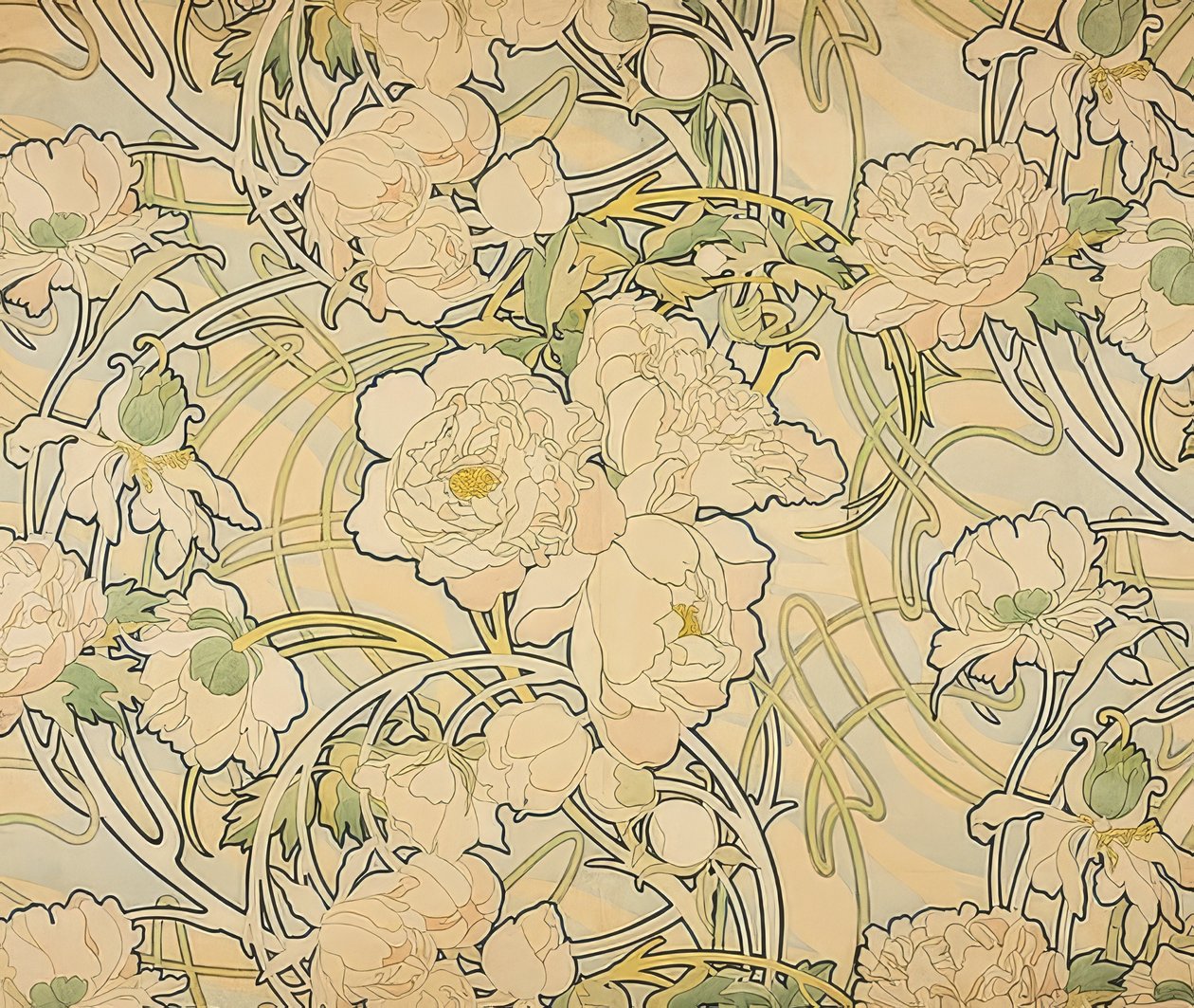 Şakayık. 1897 by Alphonse Mucha